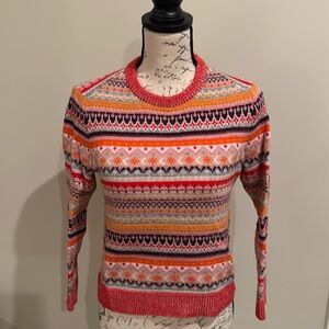 Colorful Wool Blend Cropped Sweater